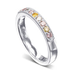 Multicolored Diamond Stackable Band Ring