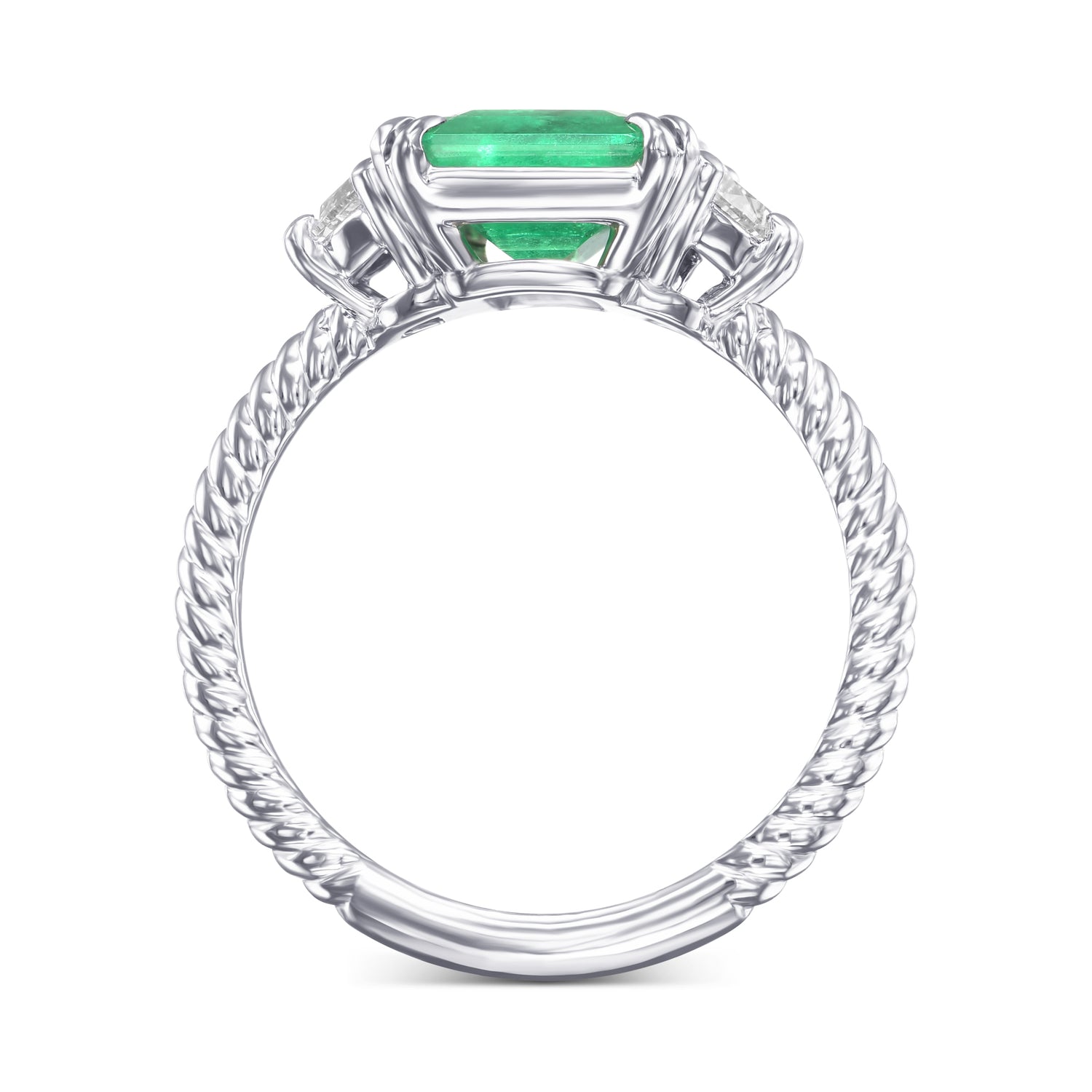 Muzo Emerald, Emerald Three-stone Ring