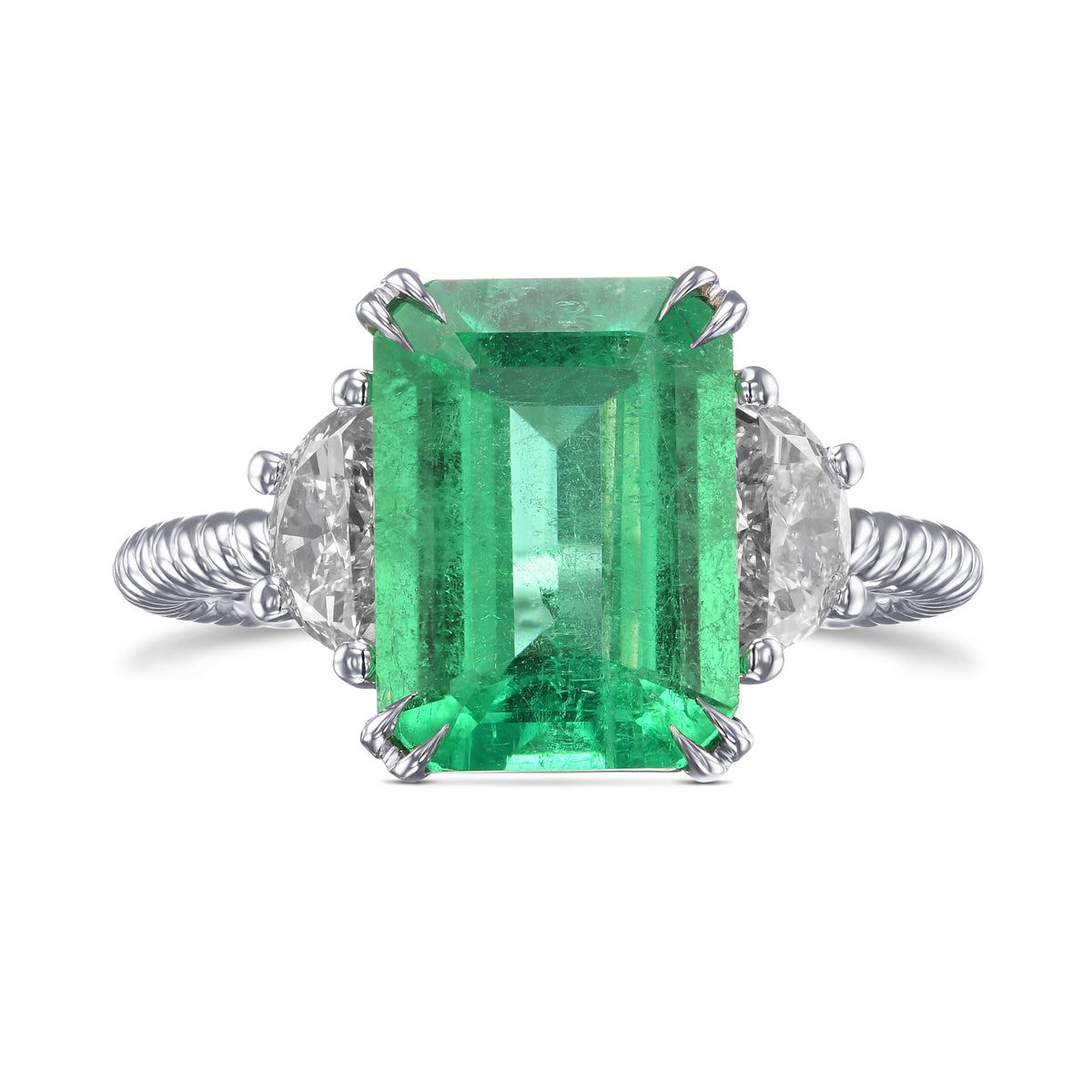 Muzo Emerald, Emerald Three-stone Ring
