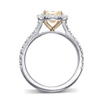 Fancy Light Yellow Cushion Diamond Halo Ring