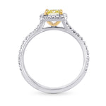 Fancy Yellow Radiant Diamond Halo Ring