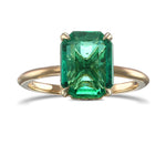 Colombian Emerald Hidden Halo Diamond Ring