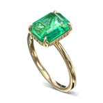 Colombian Emerald Hidden Halo Diamond Ring
