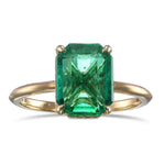 Colombian Emerald Hidden Halo Diamond Ring