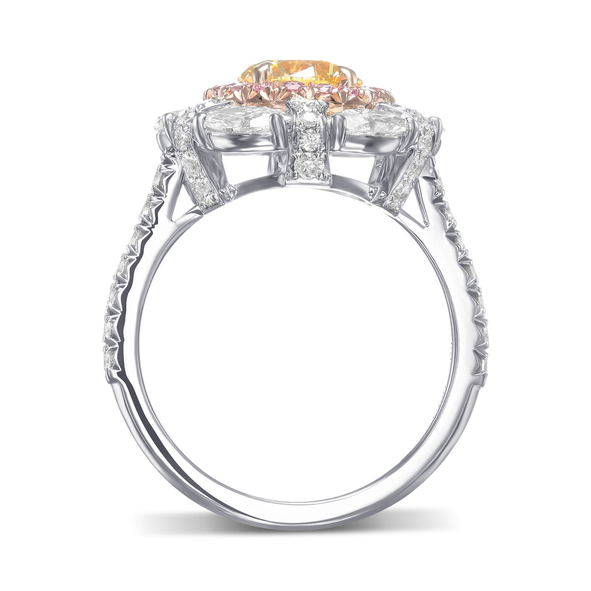 Fancy Intense Yellow Round Diamond Dress Ring