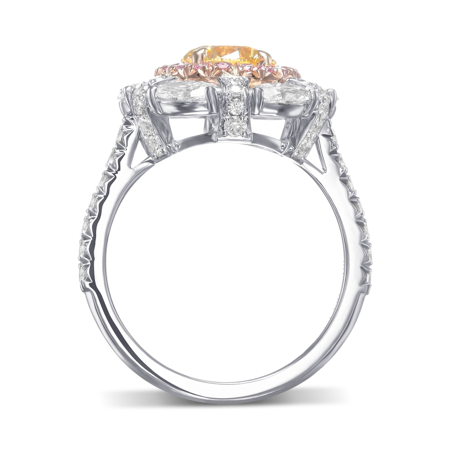 Fancy Intense Yellow Round Diamond Dress Ring