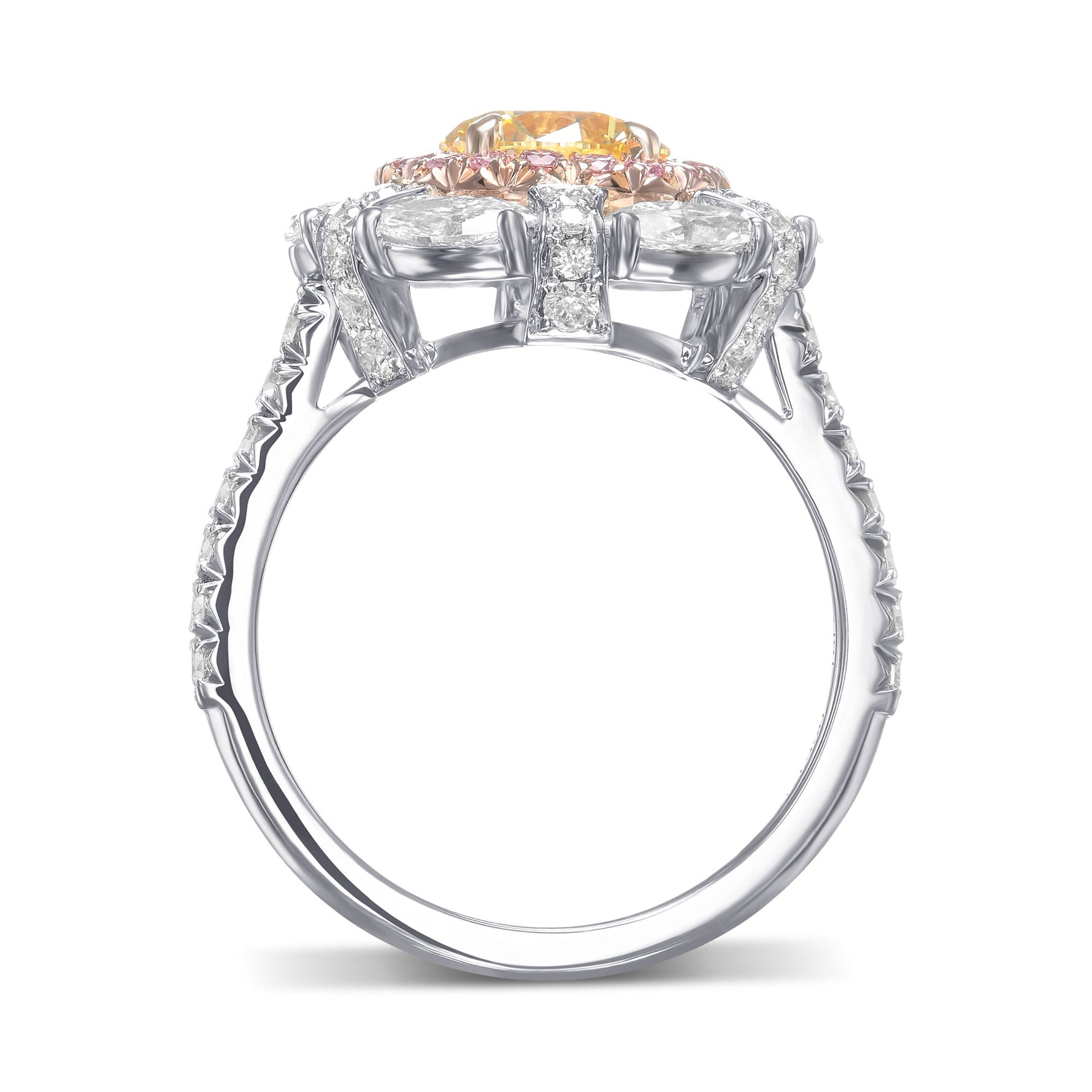 Fancy Intense Yellow Round Diamond Dress Ring