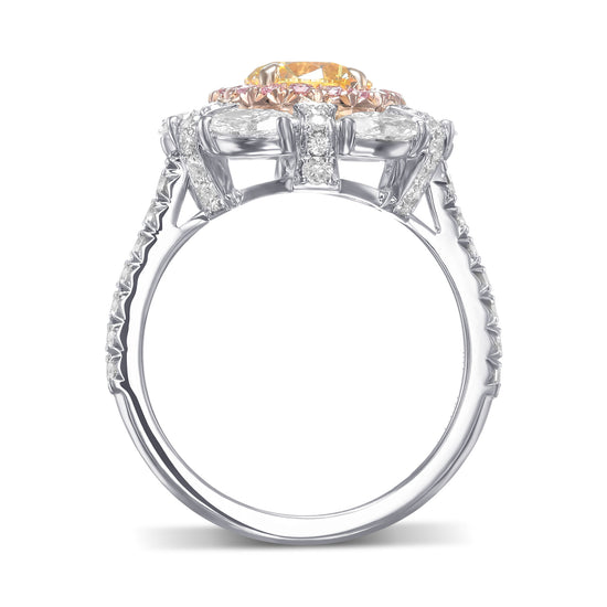 Fancy Intense Yellow Round Diamond Dress Ring