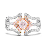 Very Light Pink Cushion Diamond Halo Ring
