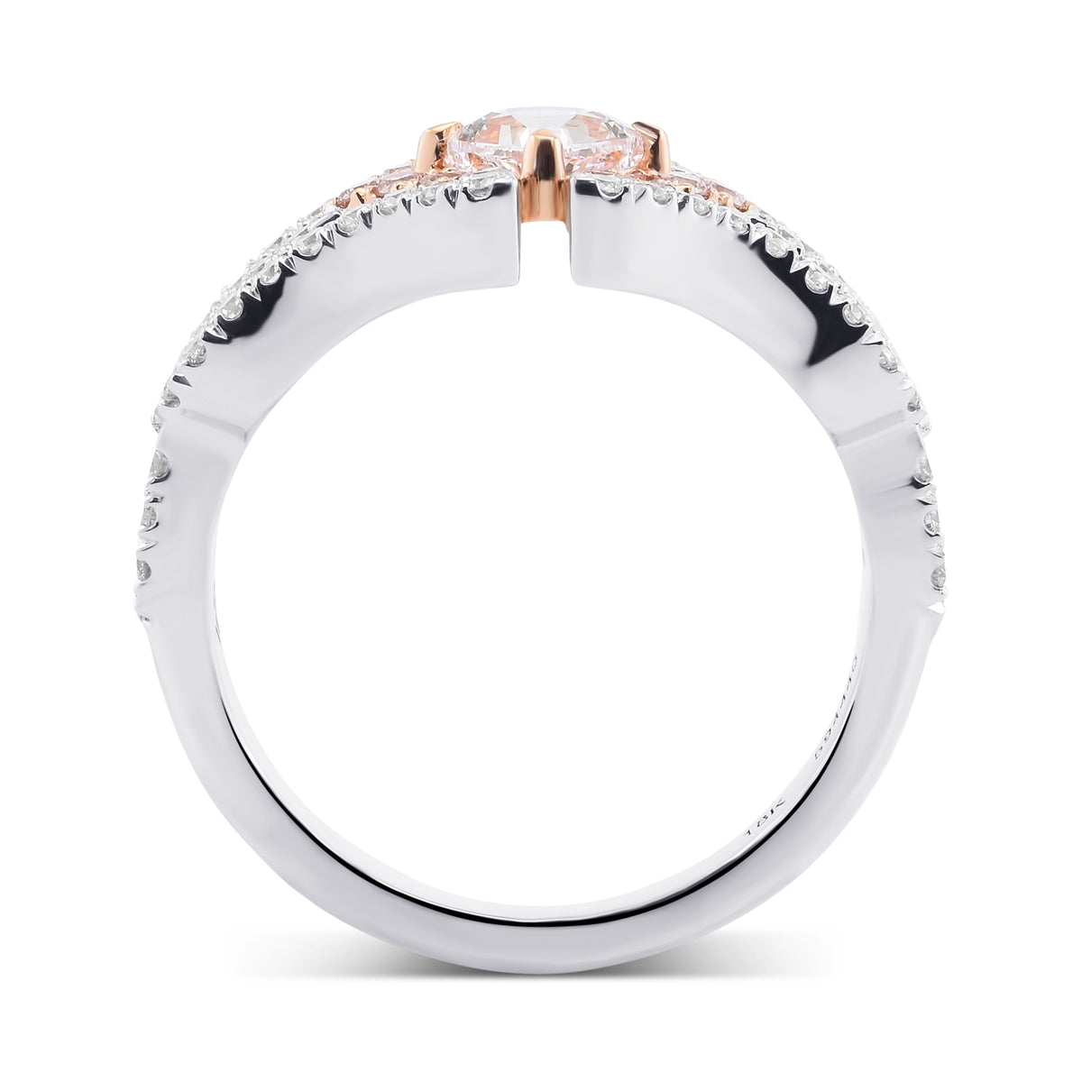 Very Light Pink Cushion Diamond Halo Ring