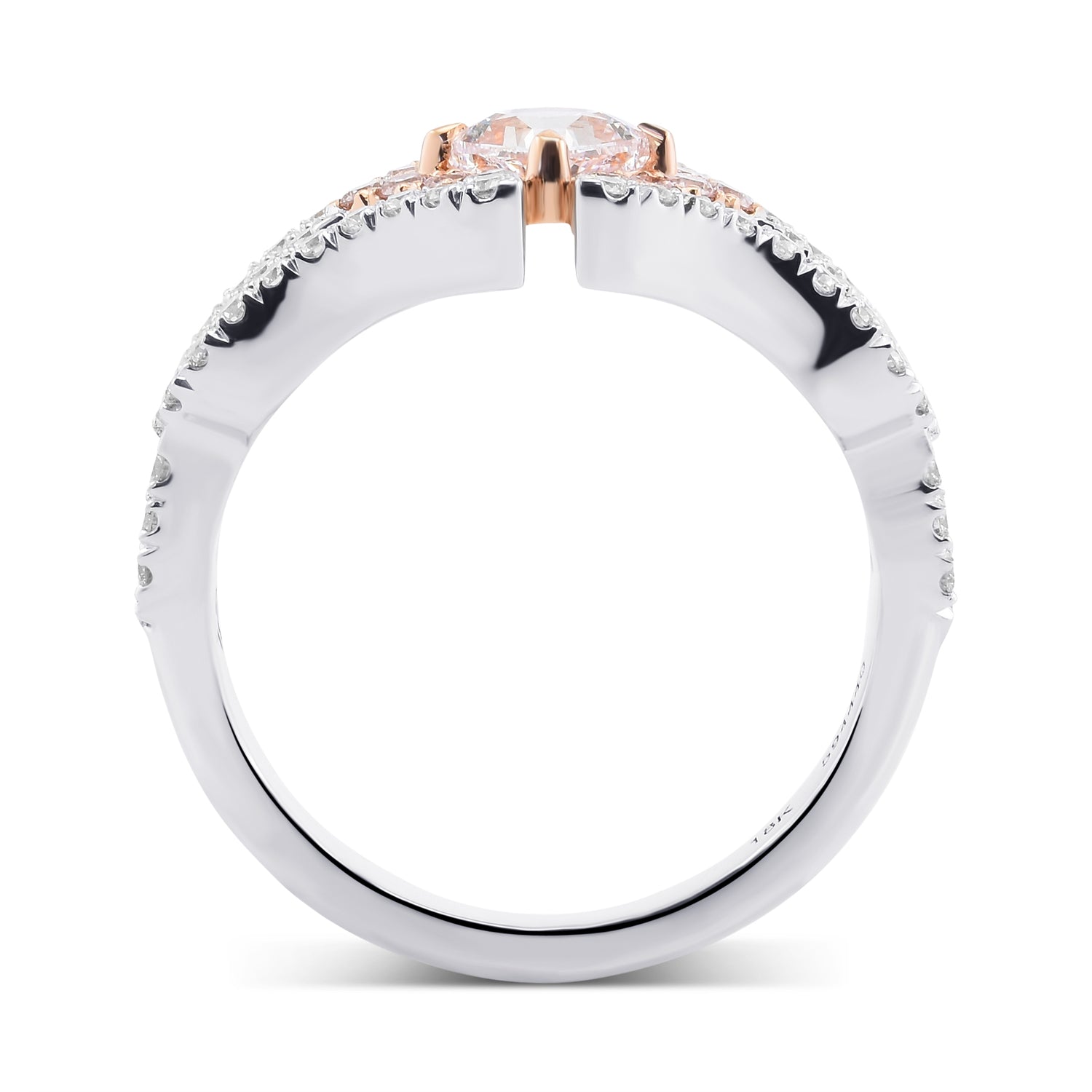 Very Light Pink Cushion Diamond Halo Ring