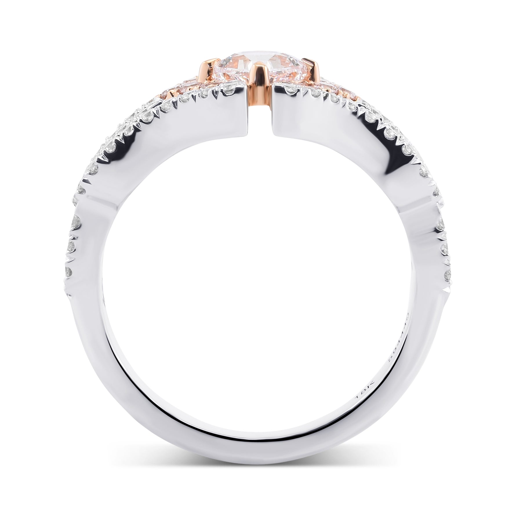 Very Light Pink Cushion Diamond Halo Ring