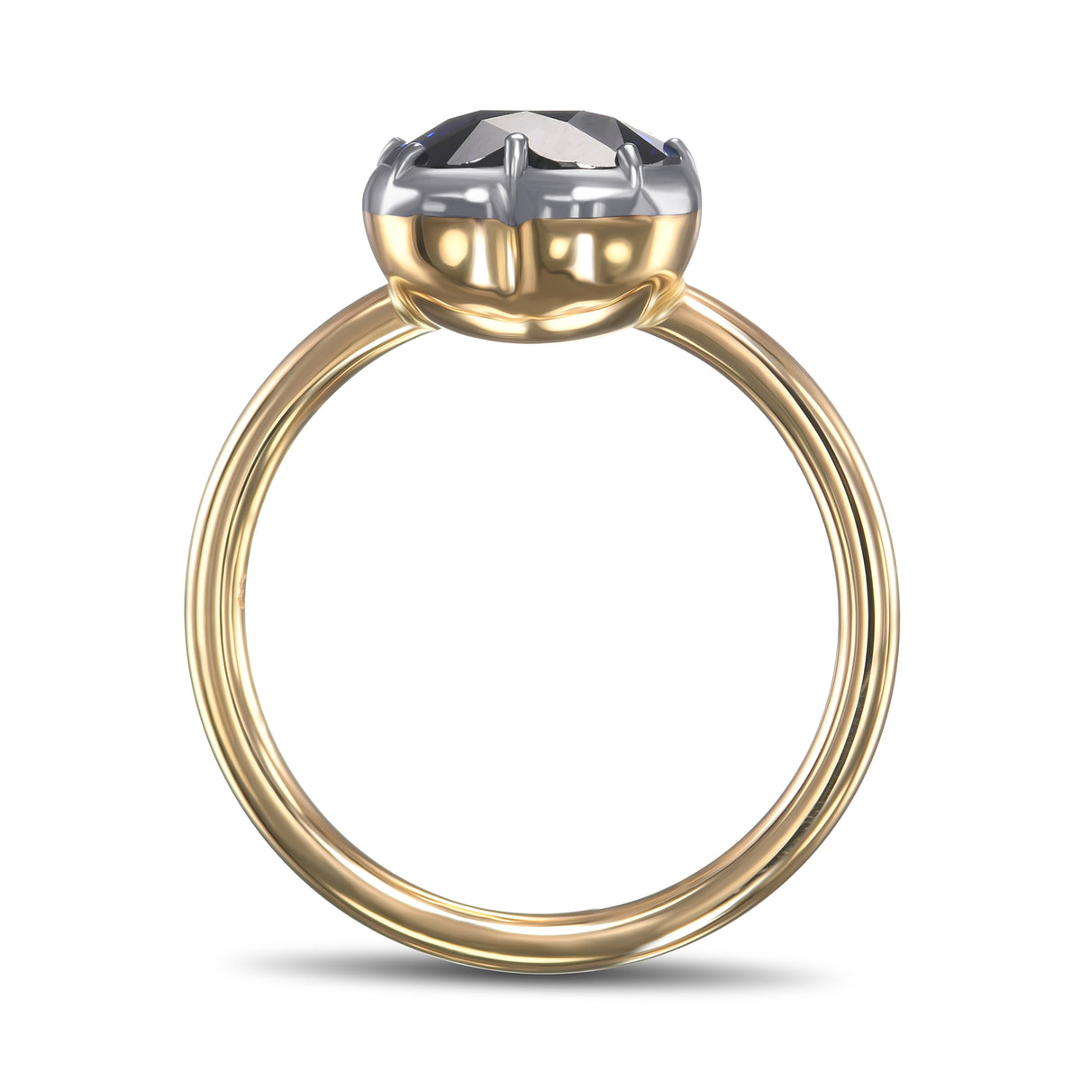 Royal Blue Heart Sapphire Solitaire Ring