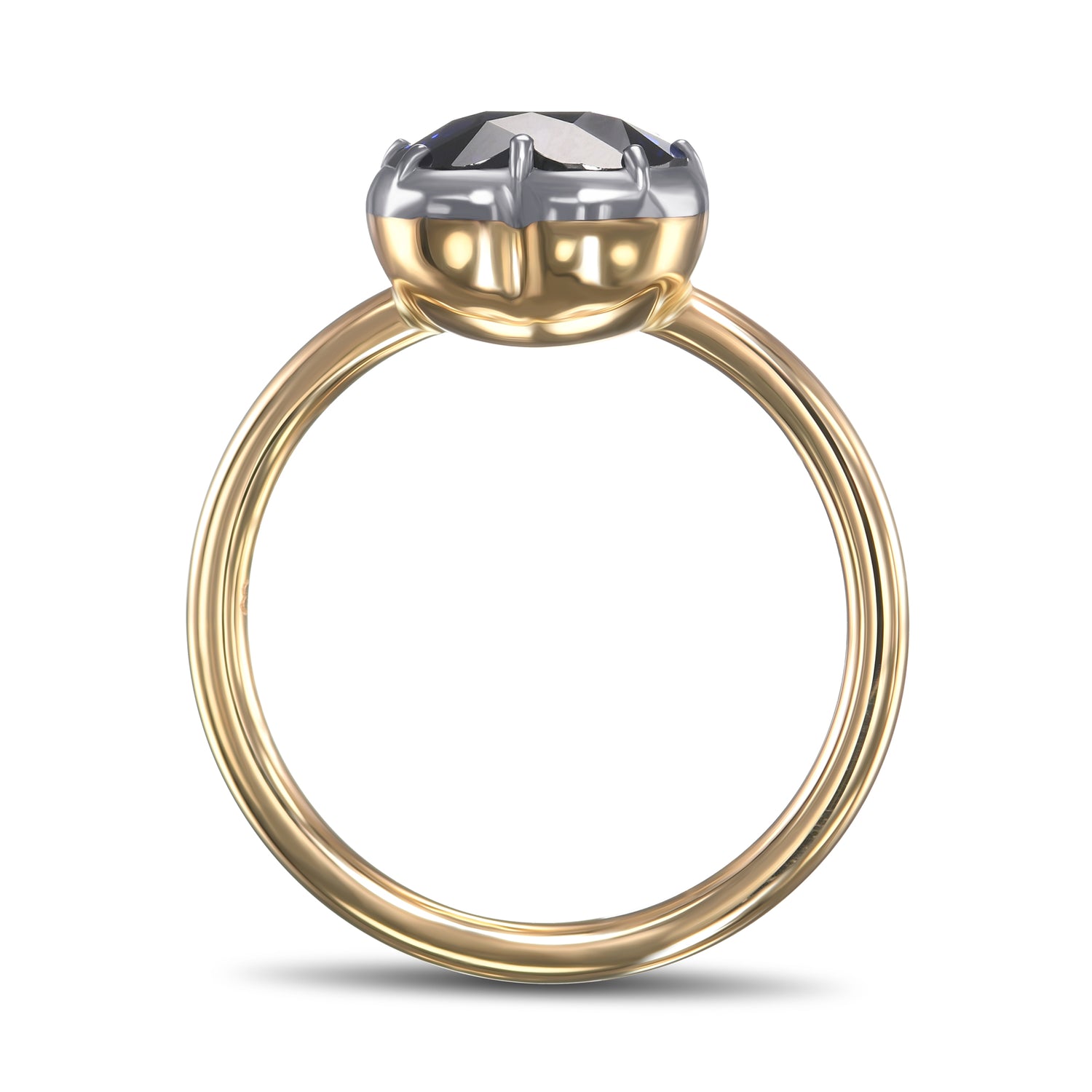 Royal Blue Heart Sapphire Solitaire Ring