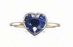 Royal Blue Heart Sapphire Solitaire Ring
