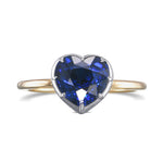 Royal Blue Heart Sapphire Solitaire Ring