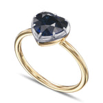 Royal Blue Heart Sapphire Solitaire Ring