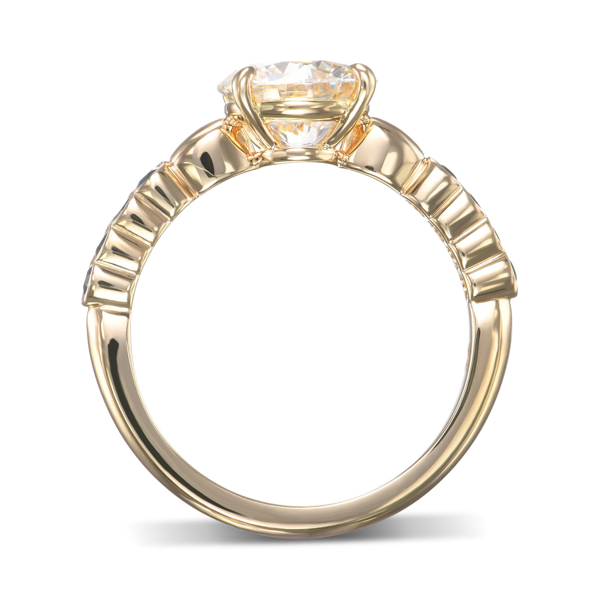 Round Brilliant Diamond & Sapphire Ring