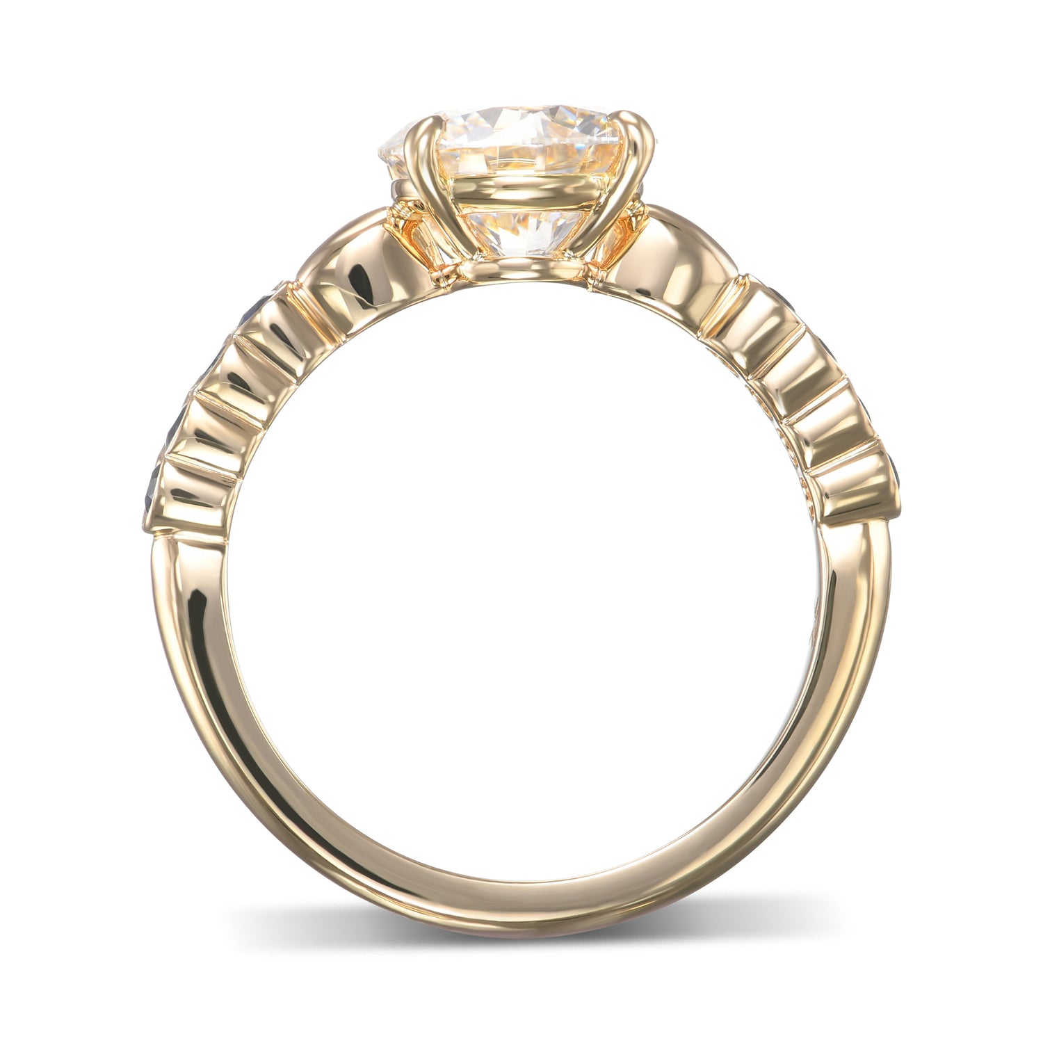 Round Brilliant Diamond & Sapphire Ring