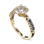 Round Brilliant Diamond & Sapphire Ring