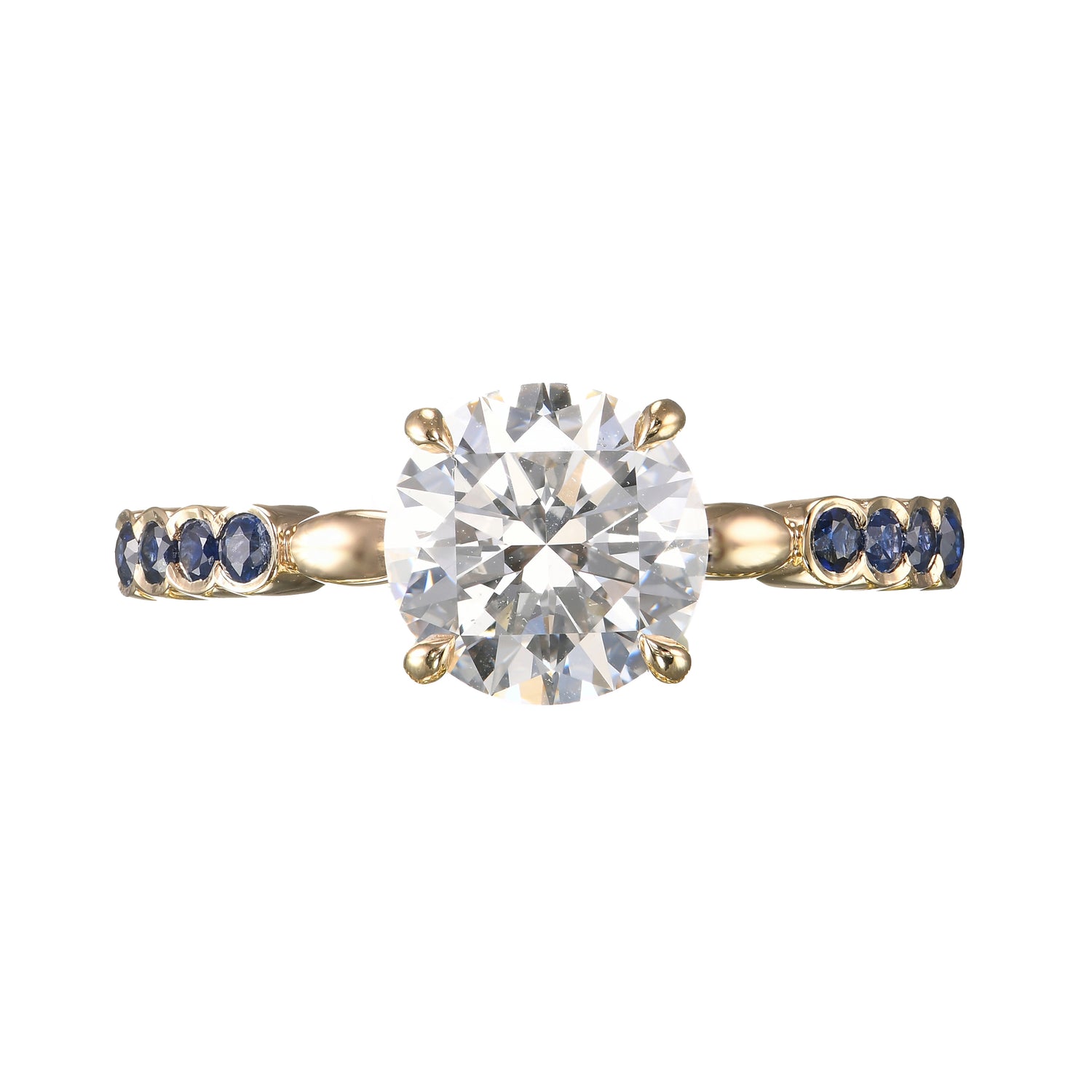 Round Brilliant Diamond & Sapphire Ring