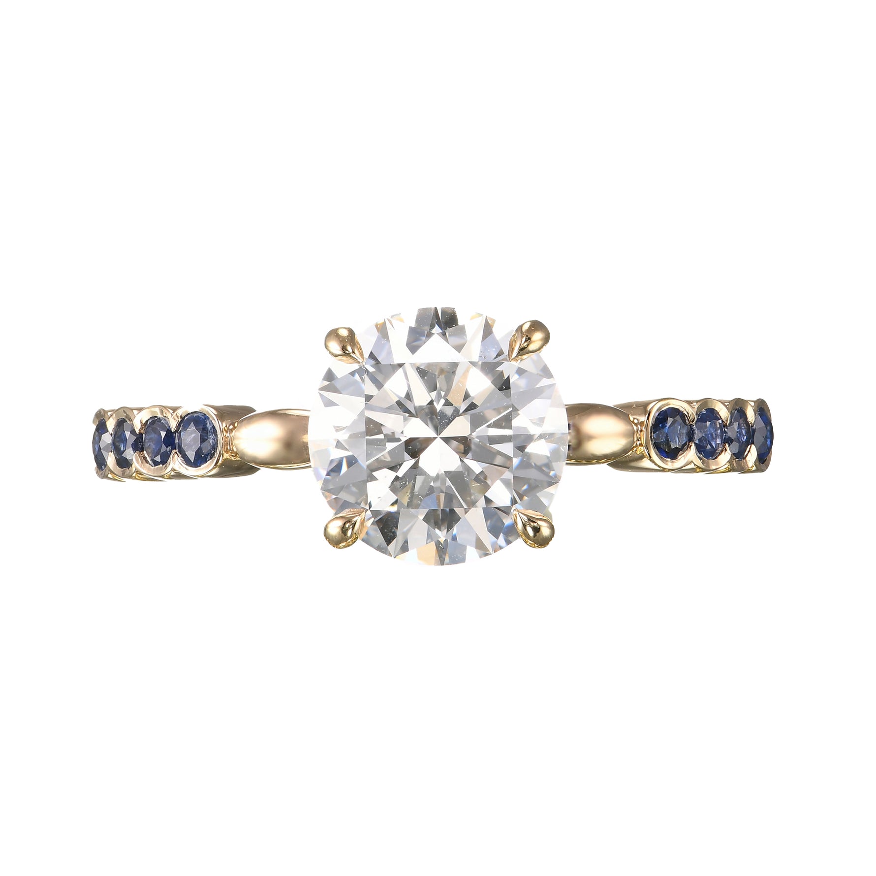 Round Brilliant Diamond & Sapphire Ring