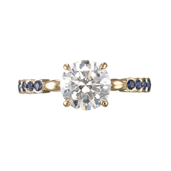 Round Brilliant Diamond & Sapphire Ring