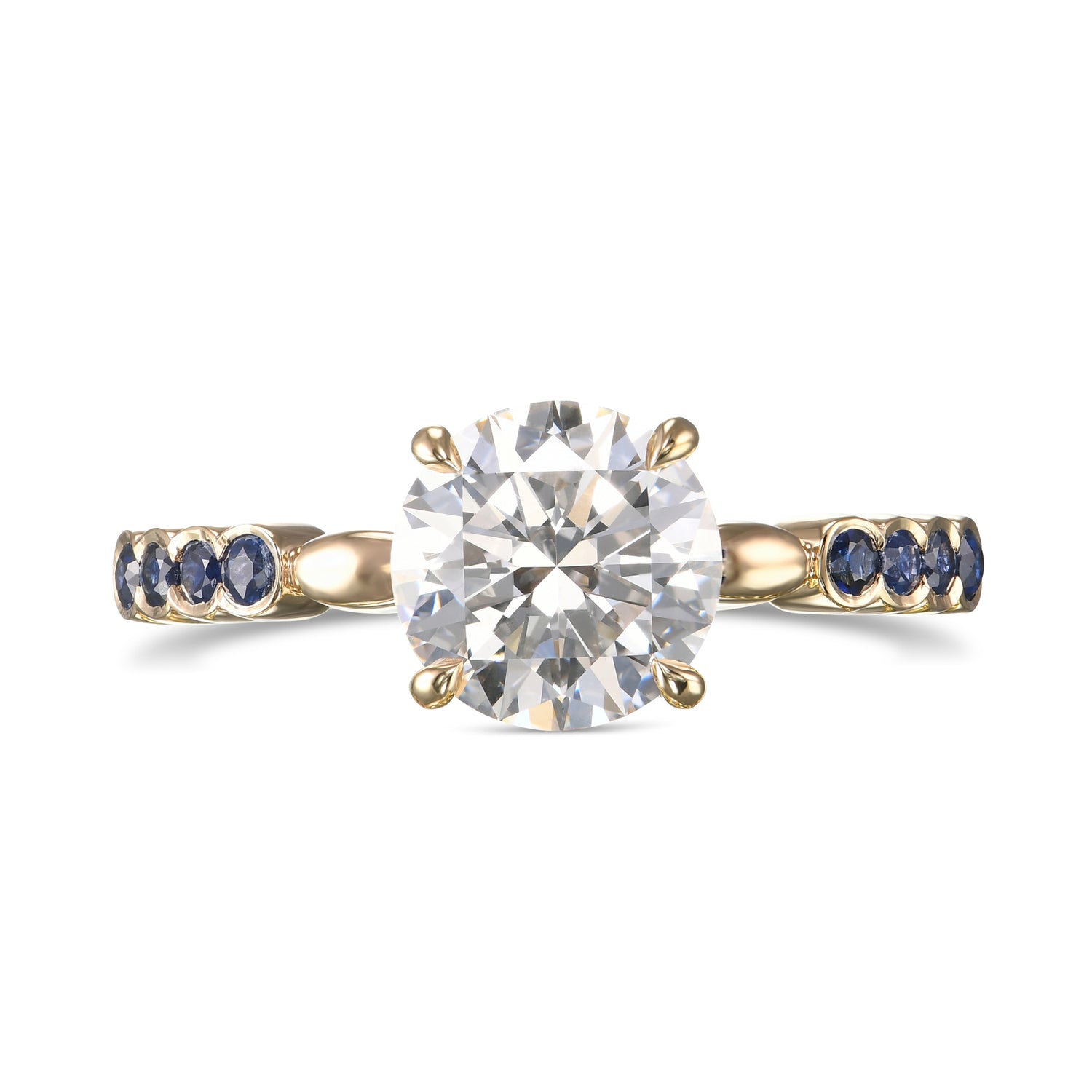Round Brilliant Diamond & Sapphire Ring