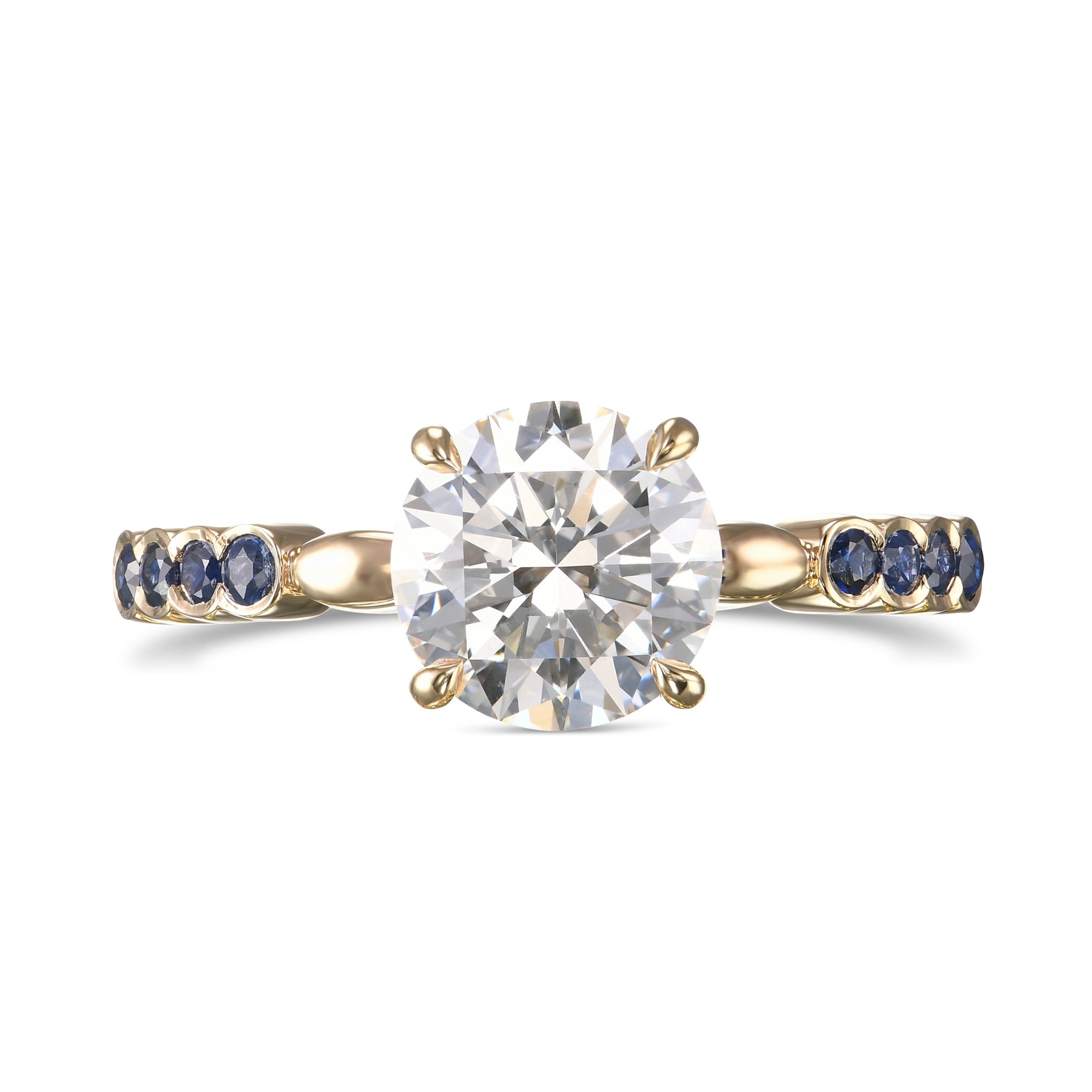 Round Brilliant Diamond & Sapphire Ring