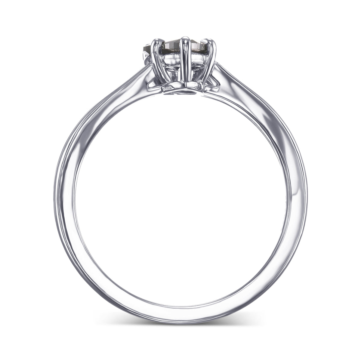 Fancy Black Marquise Diamond Split Shank Solitaire Ring