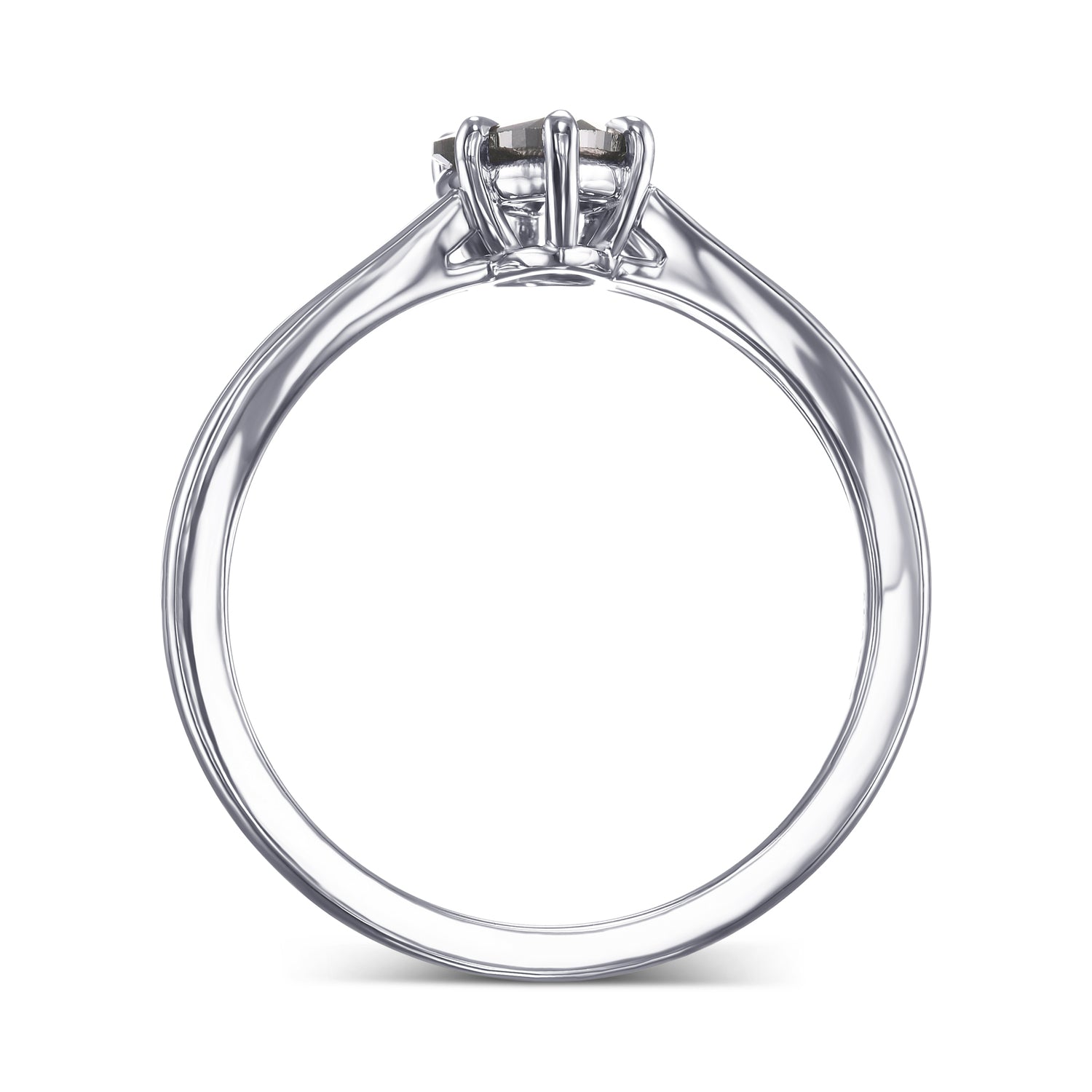 Fancy Black Marquise Diamond Split Shank Solitaire Ring