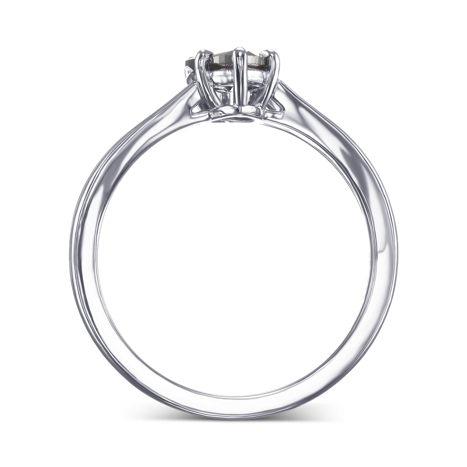 Fancy Black Marquise Diamond Split Shank Solitaire Ring