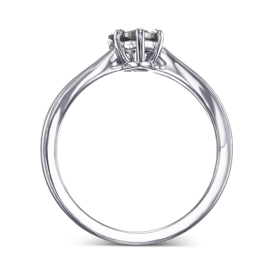 Fancy Black Marquise Diamond Split Shank Solitaire Ring