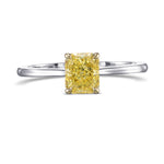 Fancy Yellow Radiant Solitaire Diamond Ring