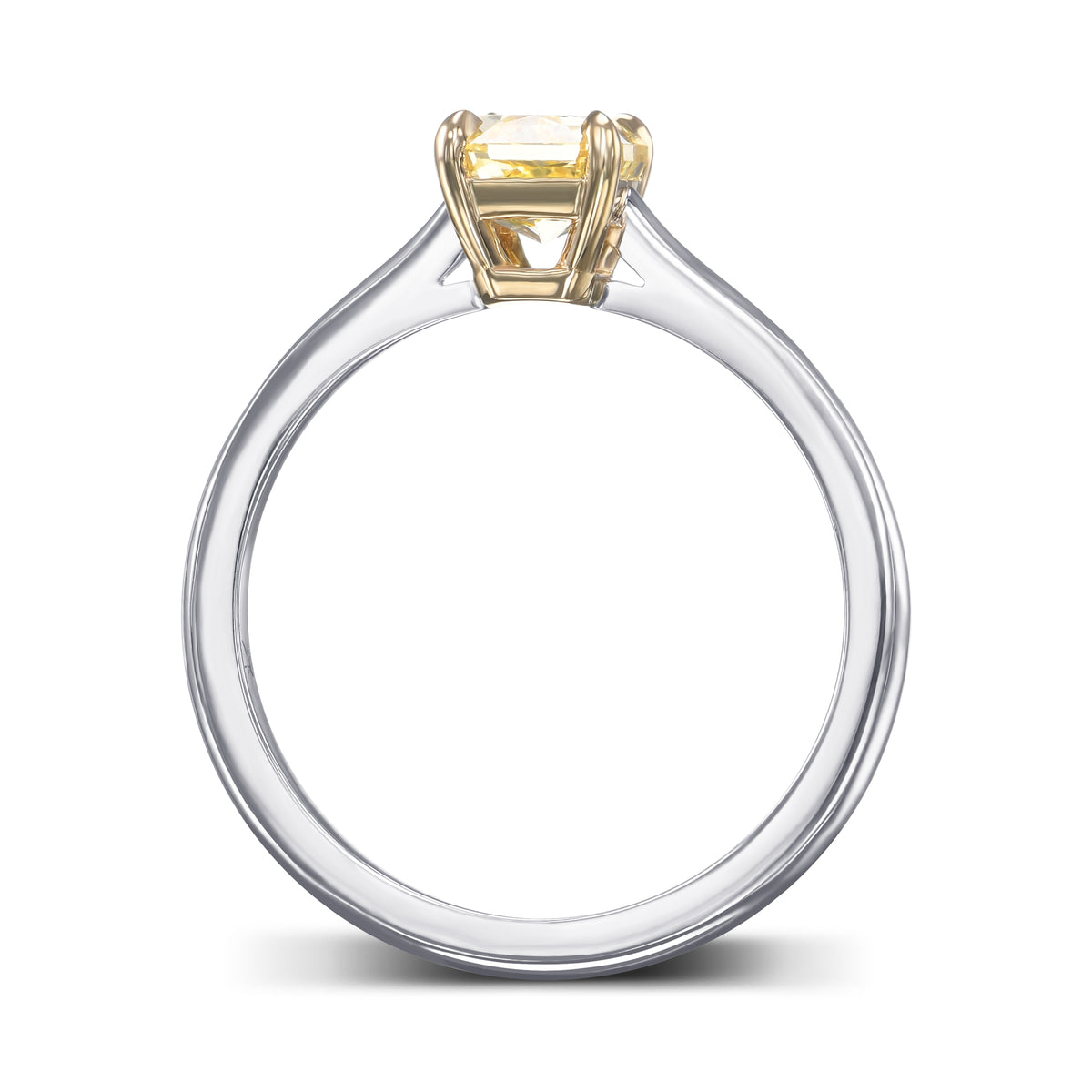 Fancy Yellow Radiant Solitaire Diamond Ring