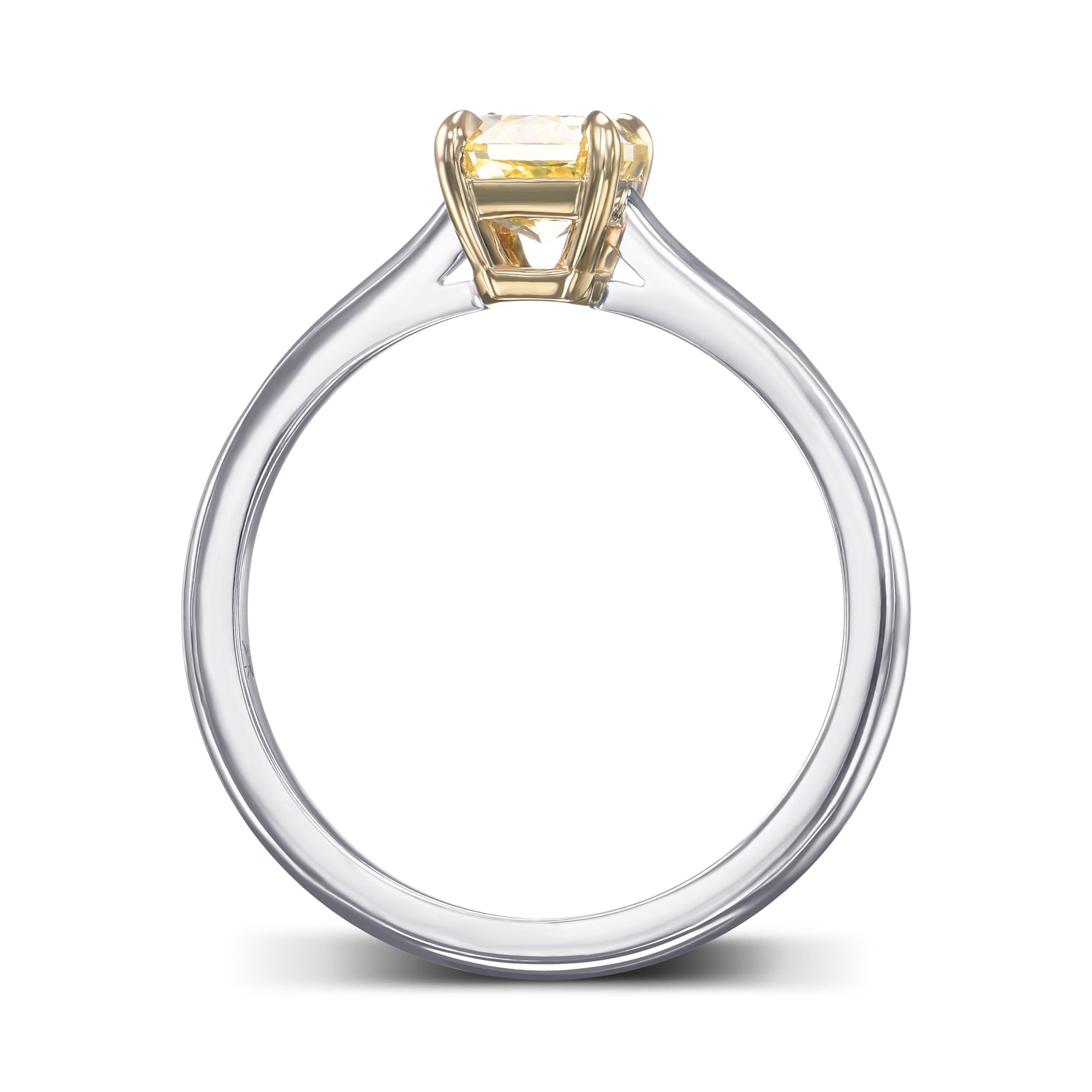 Fancy Yellow Radiant Solitaire Diamond Ring
