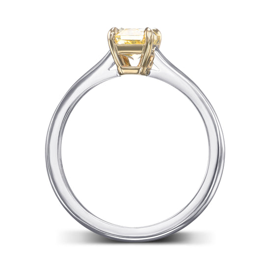 Fancy Yellow Radiant Solitaire Diamond Ring