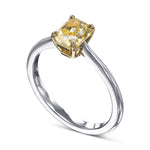 Fancy Yellow Radiant Solitaire Diamond Ring
