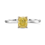 Fancy Yellow Radiant Solitaire Diamond Ring