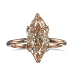 Fancy Light Yellowish Brown Marquise Diamond Solitaire Ring