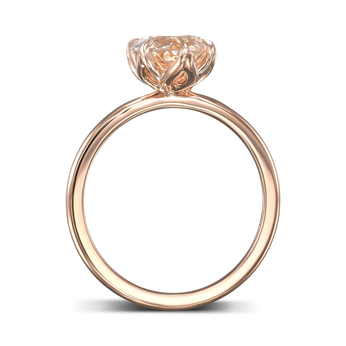 Fancy Light Yellowish Brown Marquise Diamond Solitaire Ring
