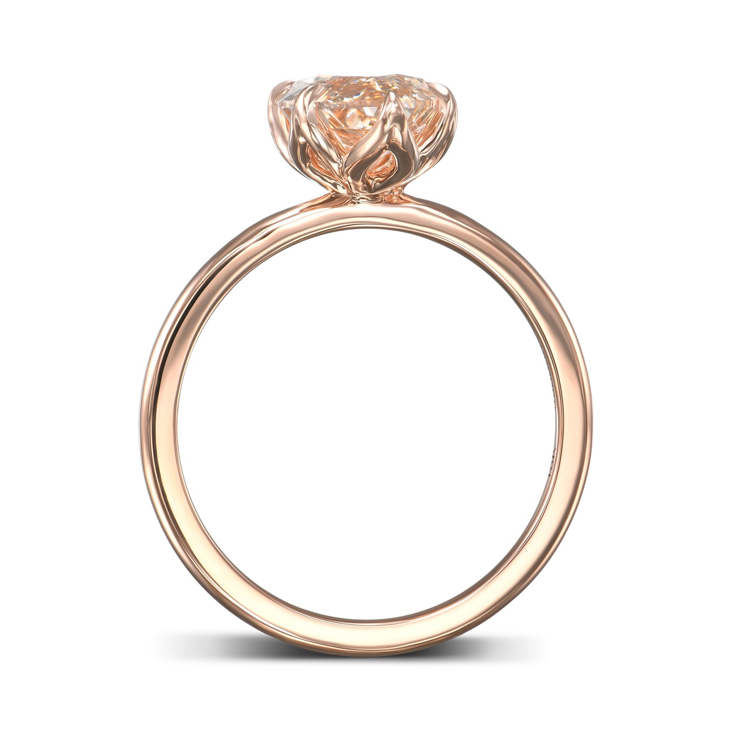 Fancy Light Yellowish Brown Marquise Diamond Solitaire Ring
