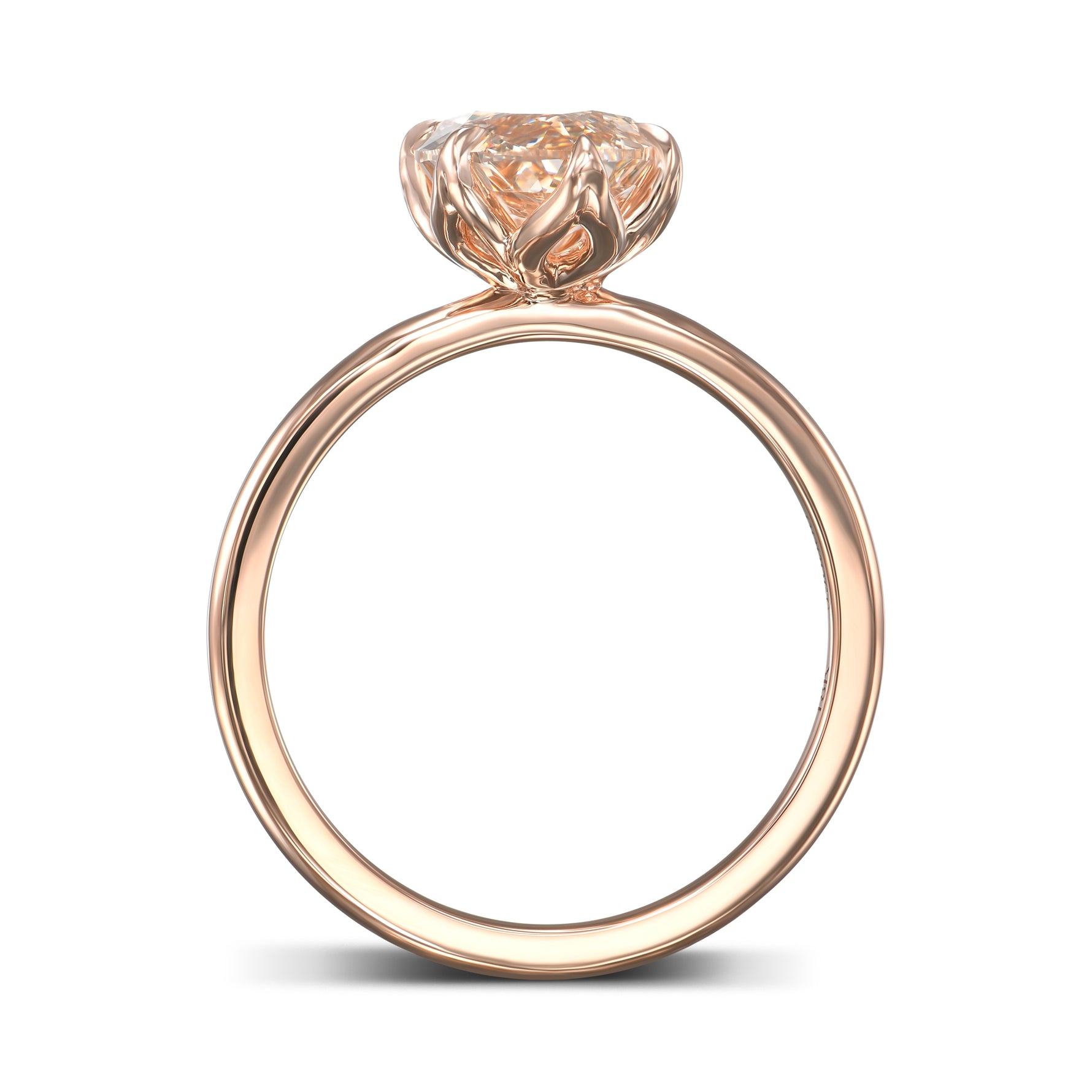 Fancy Light Yellowish Brown Marquise Diamond Solitaire Ring