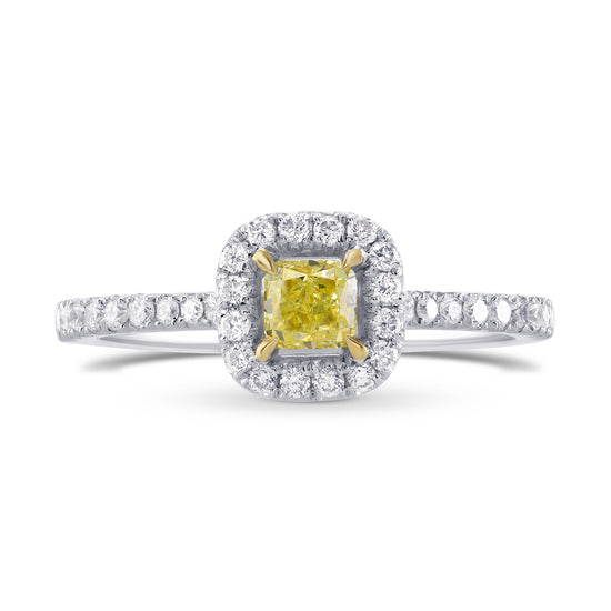 Fancy Yellow Radiant Diamond Halo Ring