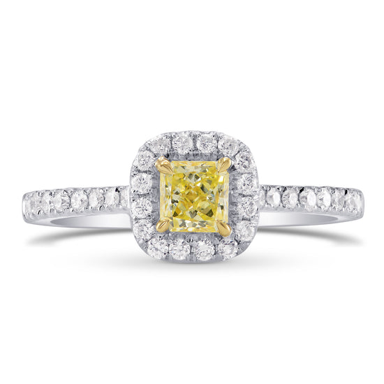 Fancy Intense Yellow Radiant Diamond Halo Ring