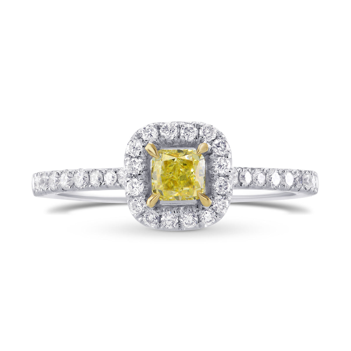 Fancy Intense Yellow Radiant Diamond Halo Ring