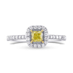 Fancy Intense Yellow Radiant Diamond Halo Ring