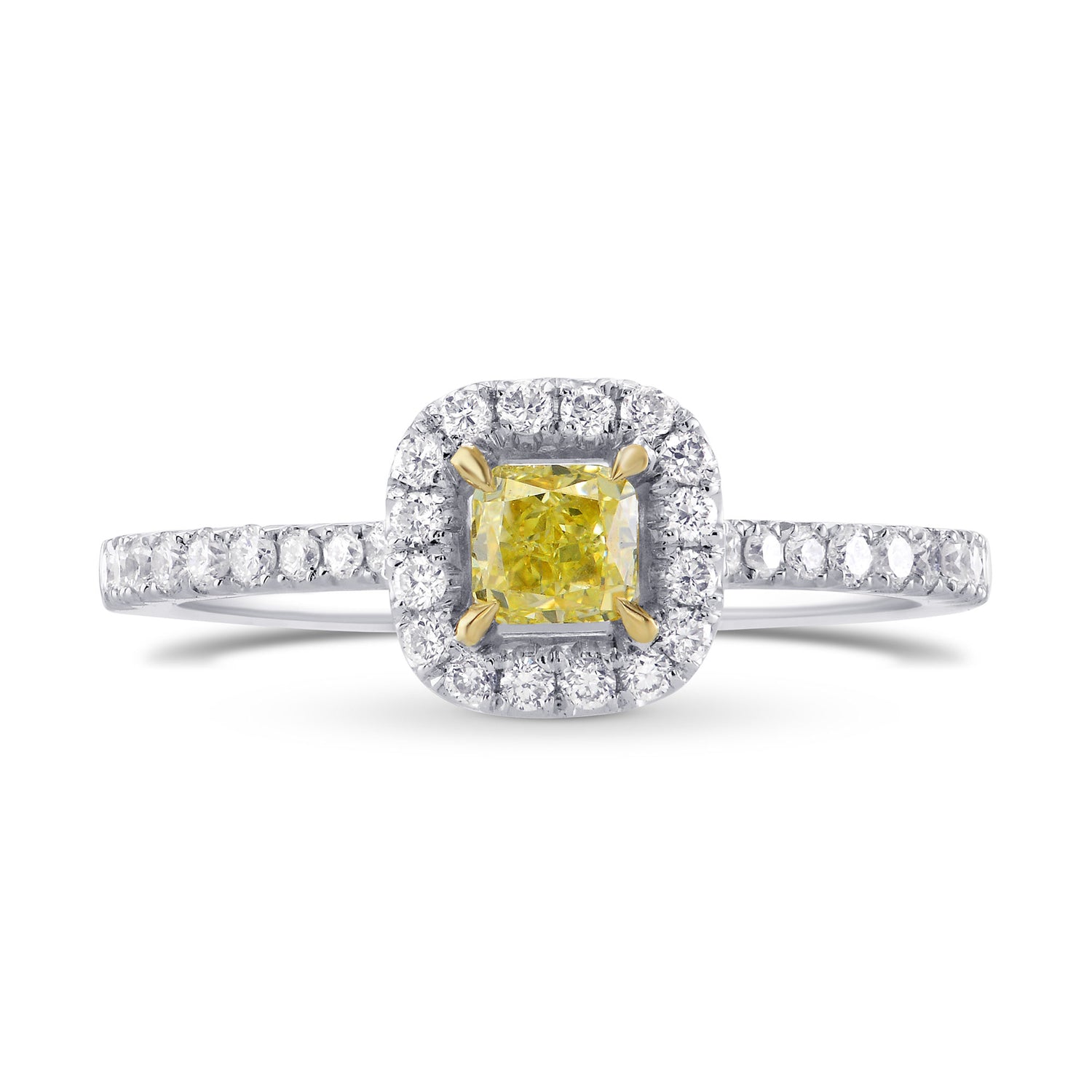 Fancy Intense Yellow Radiant Diamond Halo Ring