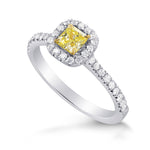 Fancy Intense Yellow Radiant Diamond Halo Ring
