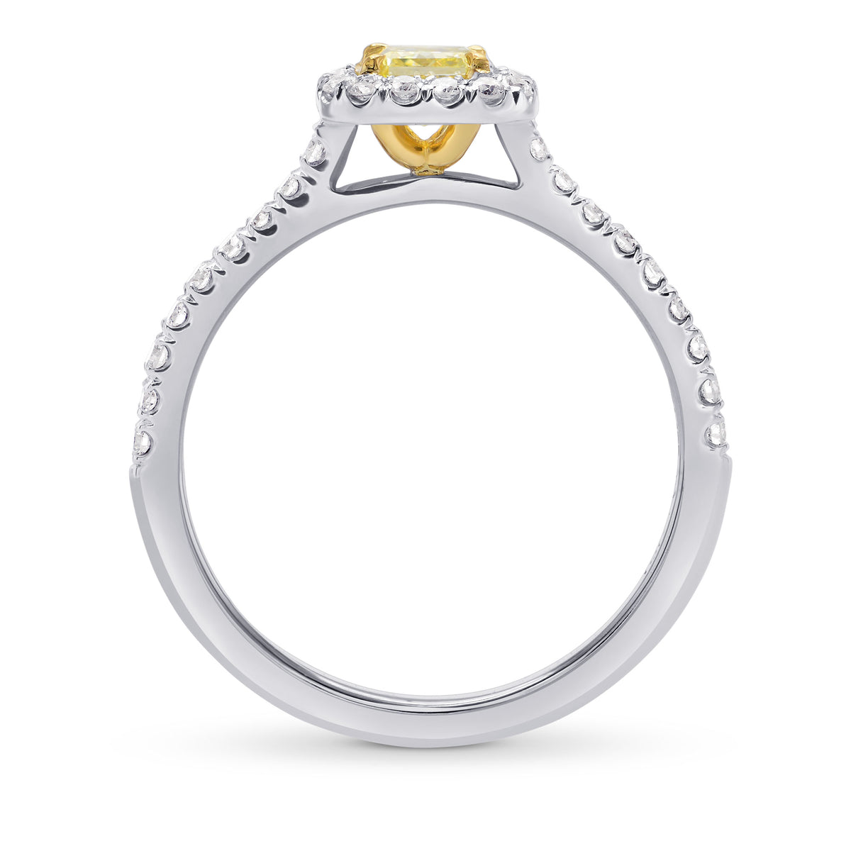 Fancy Intense Yellow Radiant Diamond Halo Ring